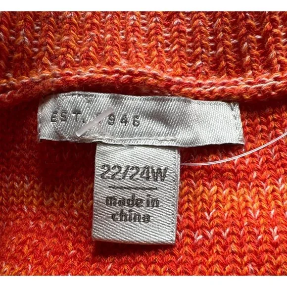 Est. 1945 Orange Knit Tank Top Women Size 22/24W NWT! - Picture 5 of 8